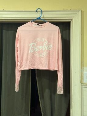 Barbie Pink Cropped Long-Sleeve Top